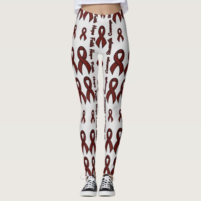 Leggings Maroon Hope Faith Force Courage...APS (Devant)