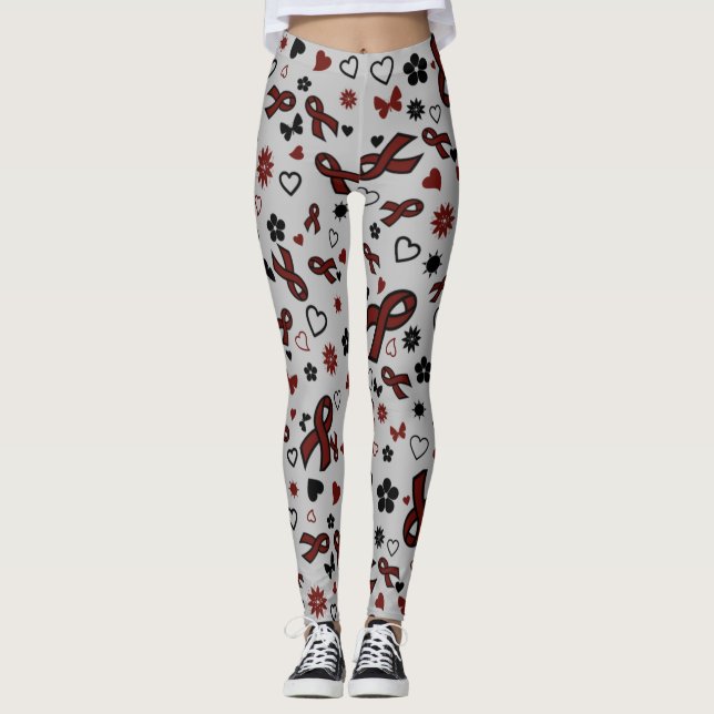 Leggings Maroon Ribbons Multi...APS (Devant)