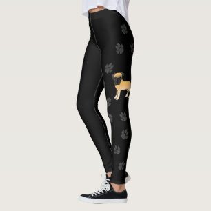 Leggings Mastiff Anglais Fauve Chien de Dessin Animé Mignon