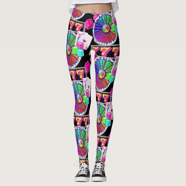 Leggings Matrices 7 de puces de cartes de casino de Las (Devant)