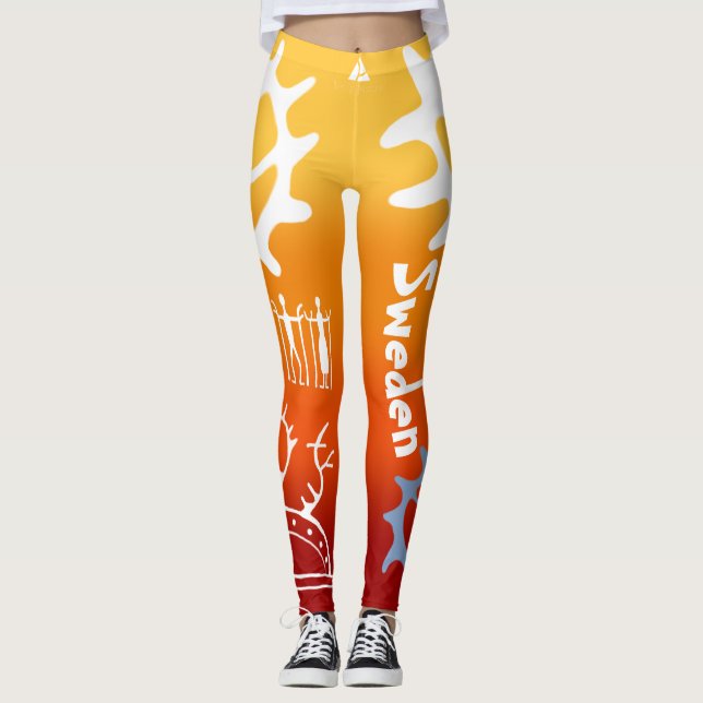 Leggings Med samiska tecken och text populära ! (Devant)