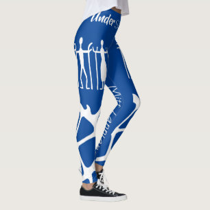 Leggings med samiskt inspererat mönster blå vita