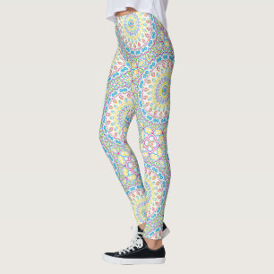 Leggings Médaillon de kaléidoscope Mandala brillant et colo