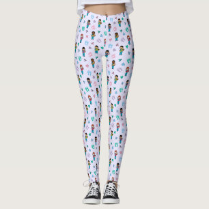 Leggings Médecins mignons et infirmières avec nouveau-nés