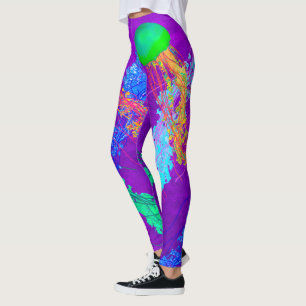 Leggings Méduses sur le pourpre - guêtres