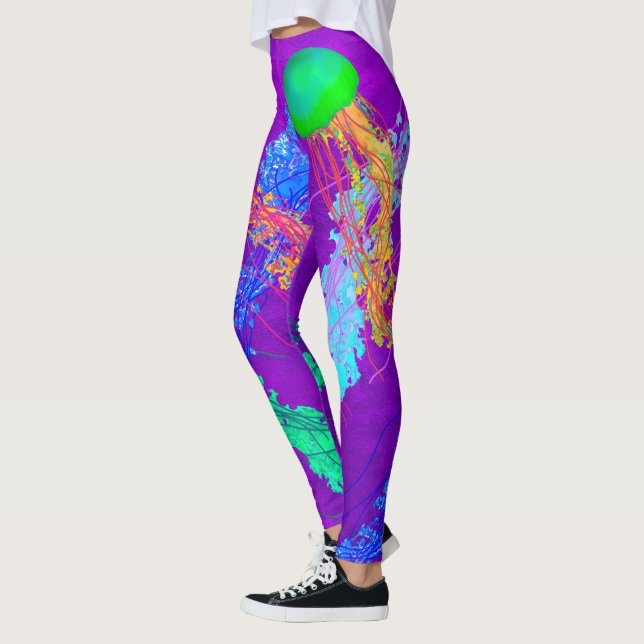 Leggings Méduses sur le pourpre - guêtres (Gauche)