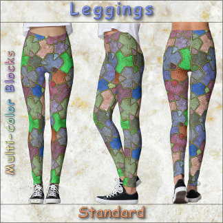 LEGGINGS - Mehrfarbige Blöcke - Standard
