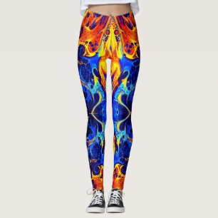 Leggings mélange coloré de peintures néon tourbillonnant su