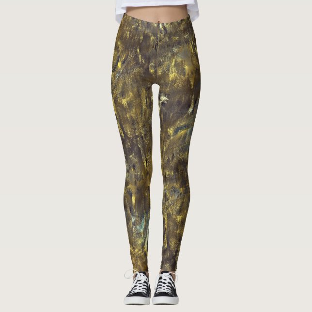 Leggings Mélange textuel de taches rugueuses, de taches sal (Devant)