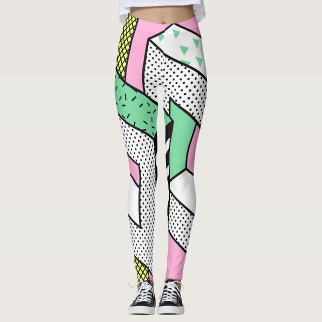 Leggings Memphis Abstrait : formes géométriques des années  (Devant)