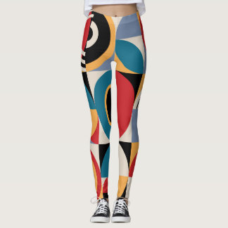 Leggings Memphis Abstrait : Style Vintage géométrique.