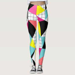 Leggings Memphis, formes géométriques