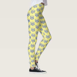 Leggings Menorah bleu moderne