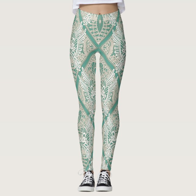 Leggings menthe en dentelle inséparable (Devant)