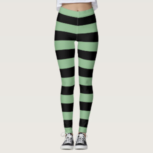 Leggings Mer sombre Vert et Noir Grandes bandes horizontale