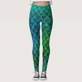 Leggings Mermaid bleu vert