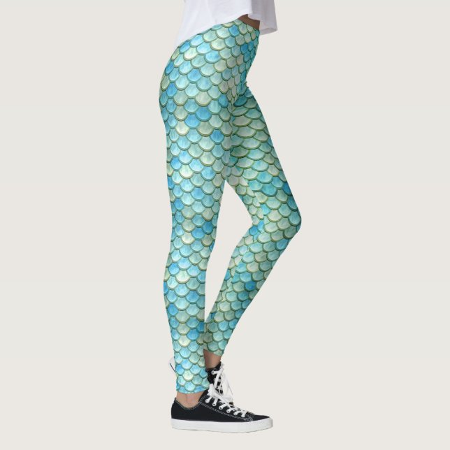 Leggings Mermaid Tail Scales Plage Océan (Droite)
