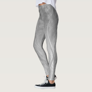 Leggings Métal brossé argenté Abstrait