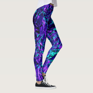 Leggings Métallo violet et Turquoise