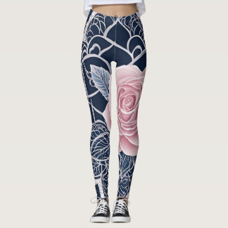 Leggings Mets-moi un Rose de l'art IA