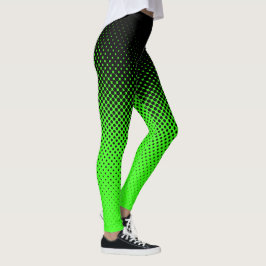 Leggings Mi-ton noir et vert