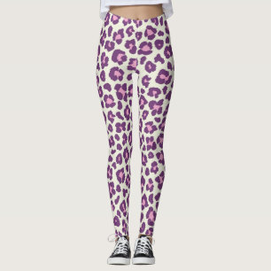 Leggings mignon violet gras et bel animal léopard