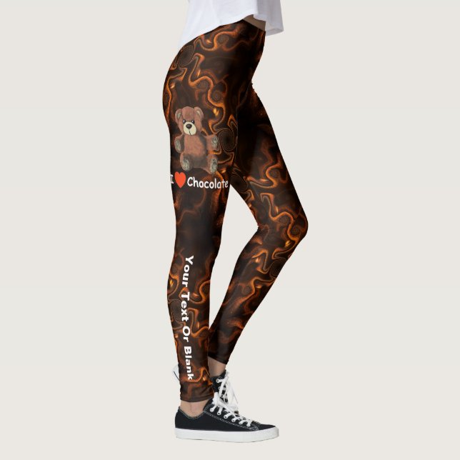 Leggings Mignonne I Coeur (Amour) Chocolat Teddy Ours (Droite)