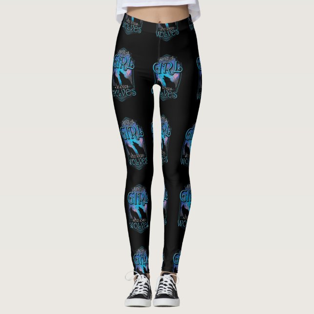 Leggings Mignonne Juste Une Fille Qui Aime Les Loups (Devant)