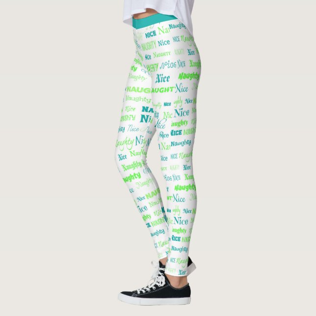 Leggings Mignonne Naughty Nice Noël Vacances Yoga (Gauche)