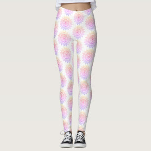Leggings Mignonne rose violet Mandala Motif Élégant