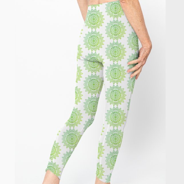 Leggings Mignonne Vert or Mandala Motif Élégant Plutôt (Créateur téléchargé)