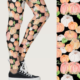 Leggings Mignons citrouilles orange motif automnal