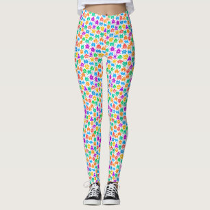 Leggings Mignons monstres pixellisés colorés motifs