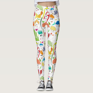 Leggings Mignons visages colorés et drôles