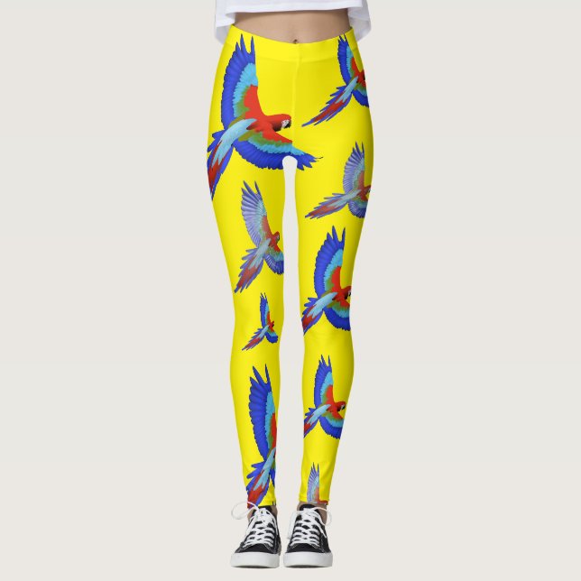 Leggings Mikitiez perroquet hawaii été coucher de soleil pr (Devant)