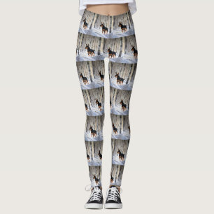 Leggings Mince Pinscher Laisser Neige Noël