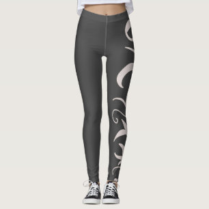 Leggings Minimalisme Art Abstrait dessin main gris charbon