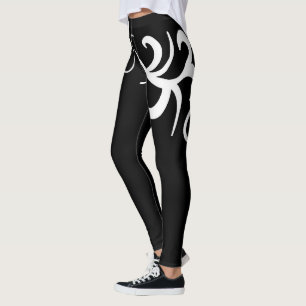 Leggings Minimalisme Art Abstrait noir blanc dessin à la ma