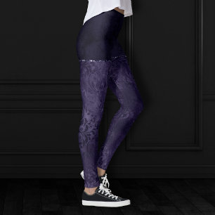 Leggings Minuit Indigo Romance Satiny Grunge Damask