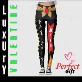 Leggings Miss Valentine Cadeau avec coeur et bow | Amateurs