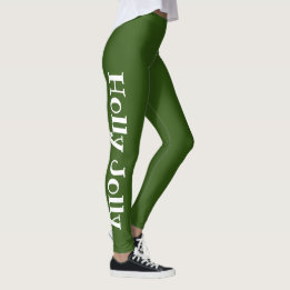 Leggings mistletoe vert + HOLLY JOLLY typographie |