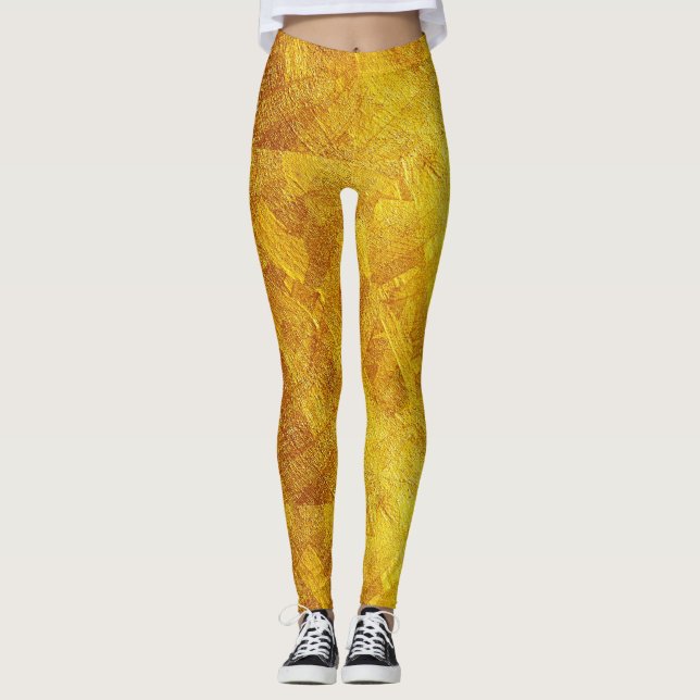 Leggings mit Abstraktem Gold-Muster (Vorderseite)