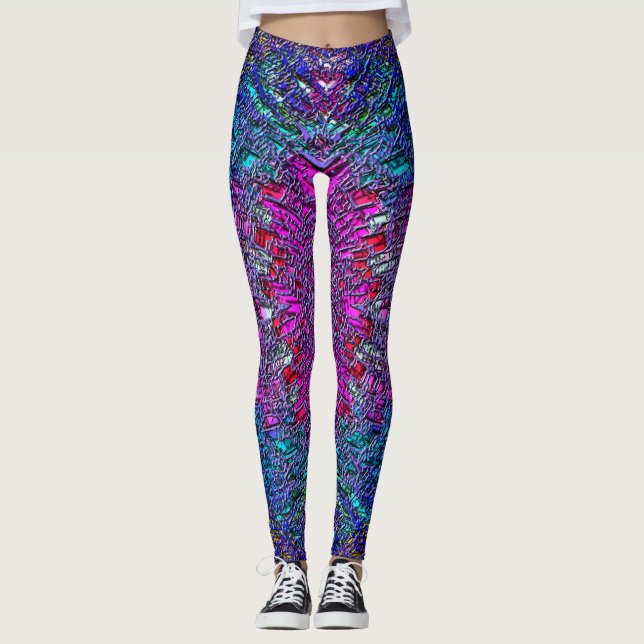 Leggings mit abstrakter Kunst (Vorderseite)