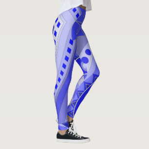 Leggings mit blauer Casual-Kunst