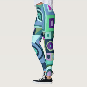 Leggings mit blauer lässiger Kunst