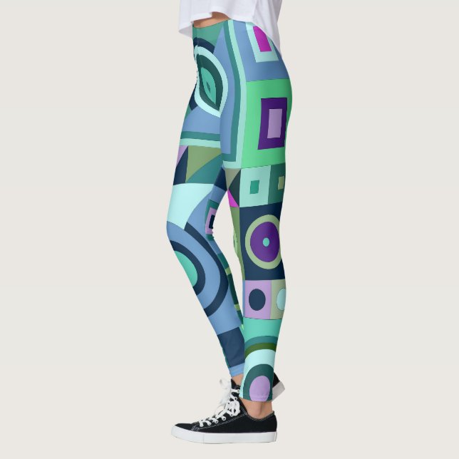 Leggings mit blauer lässiger Kunst (Links)