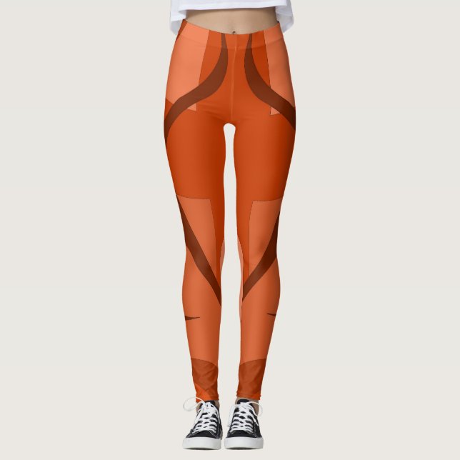 Leggings mit blauer lässiger Kunst (Vorderseite)