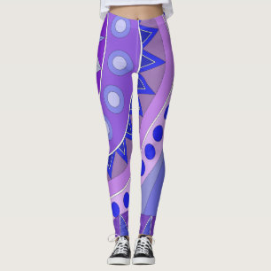 Leggings mit blauer lässiger Kunst
