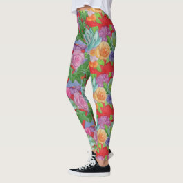 Leggings mit Blumengeflecht, Abstrakte Frauenblume