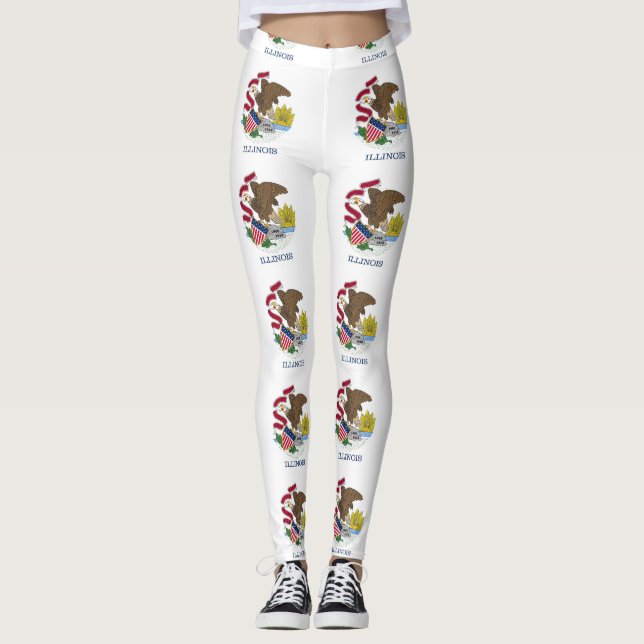 Leggings mit der Flagge des Staat Illinois, USA (Vorderseite)